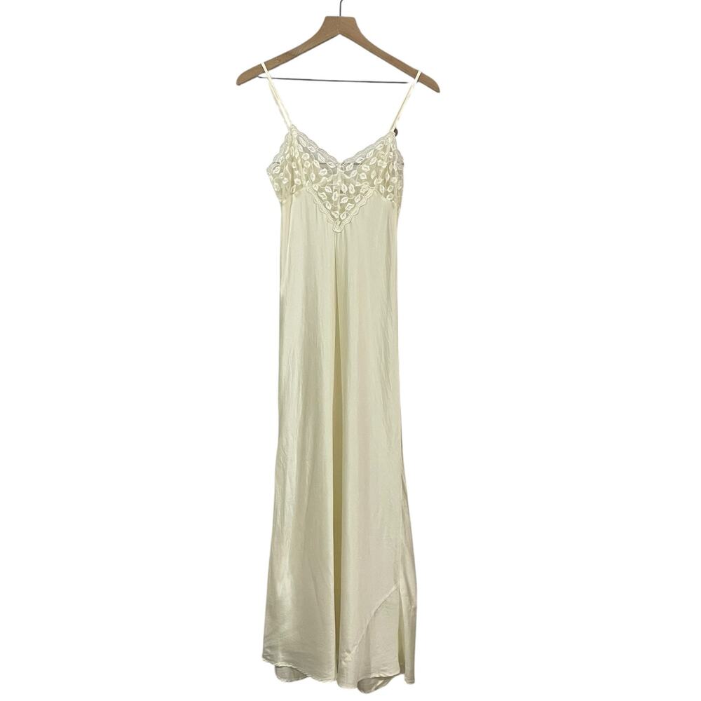 Calida 100% Silk Lace Nightdress - Ivory - XS